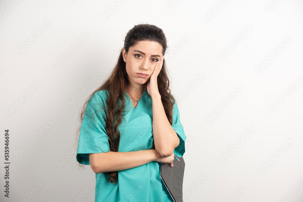 Beautiful nurse portrait on white background Beautiful nurse portrait on white background