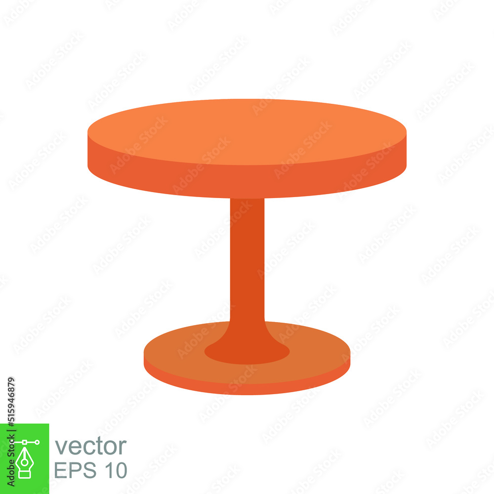 Circle table icon. Simple flat style. Round, pictogram, furniture, office, sign, conference, meeting, web, symbol, interior concept. Vector design illustration isolated on white background. EPS 10 Circle table icon. Simple flat style. Round, pictogram, furniture, office, sign, conference, meeting, web, symbol, interior concept. Vector design illustration isolated on white background. EPS 10