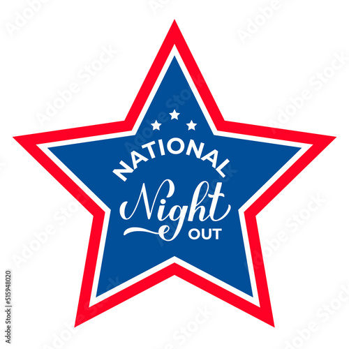 National Night Out typography poster. Annual event in USA on August. Vector template for banner, flyer, sticker, etc