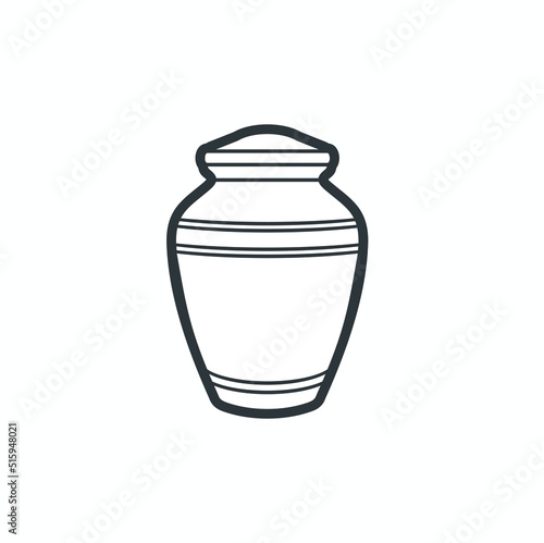 illustration of cremation urns, funeral, vector art. photo
