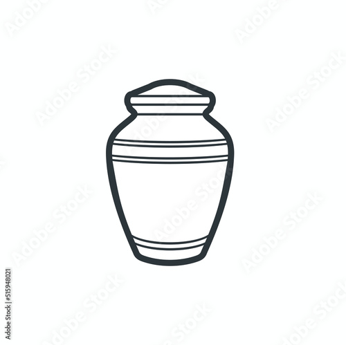 illustration of cremation urns, funeral, vector art.