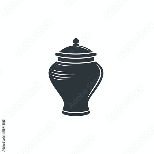illustration of cremation urns, funeral, vector art.