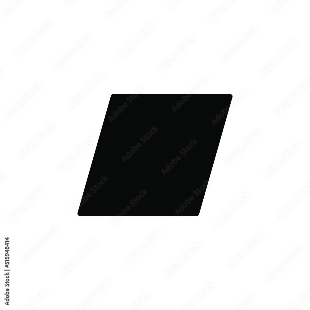 Parallelogram icon. Element of geometric figure for mobile concept and web apps on white background Parallelogram icon. Element of geometric figure for mobile concept and web apps on white background