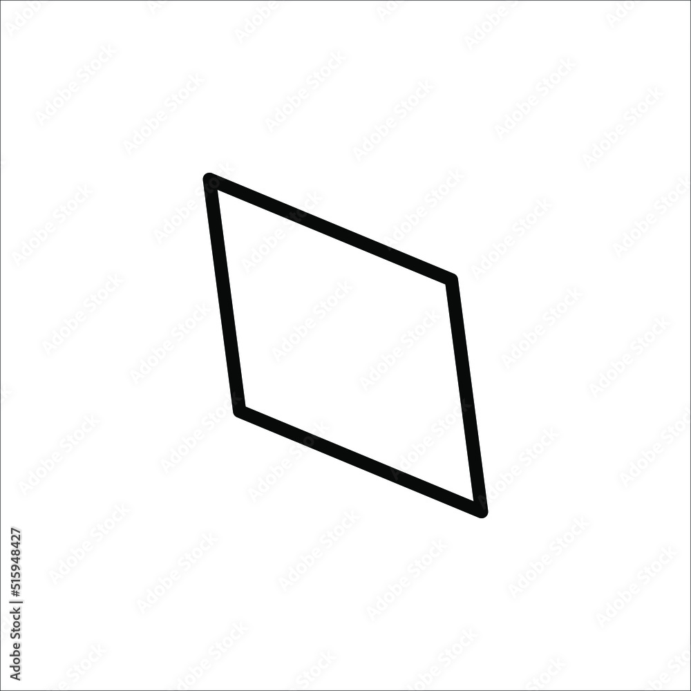 Parallelogram icon. Element of geometric figure for mobile concept and web apps on white background Parallelogram icon. Element of geometric figure for mobile concept and web apps on white background