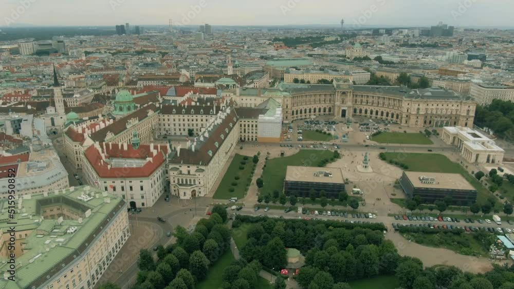 Aerial view of the centre of the city of Vienna, Austria. Heldenplatz square Aerial view of the centre of the city of Vienna, Austria. Heldenplatz square