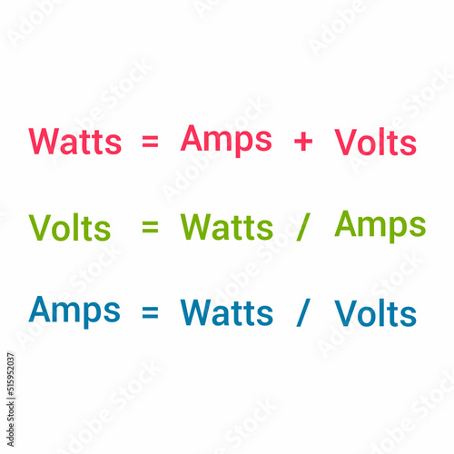 Watts amps volts formula in physics. Watts law. Power formula in electricity