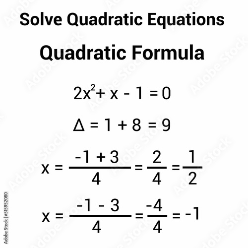solve quadratic equation using quadratic formula