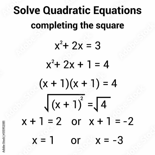 solve quadratic equation using completing the square