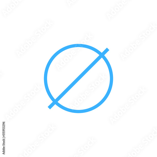 blue empty set or null set or void set. Mathematical symbol of empty set. Vector illustration isolated on white background photo