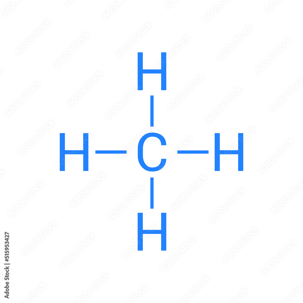 chemical structure of methane (CH4) chemical structure of methane (CH4)