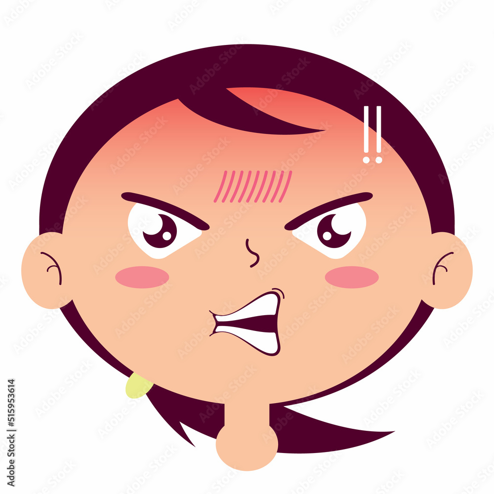 girl angry face cartoon cute girl angry face cartoon cute