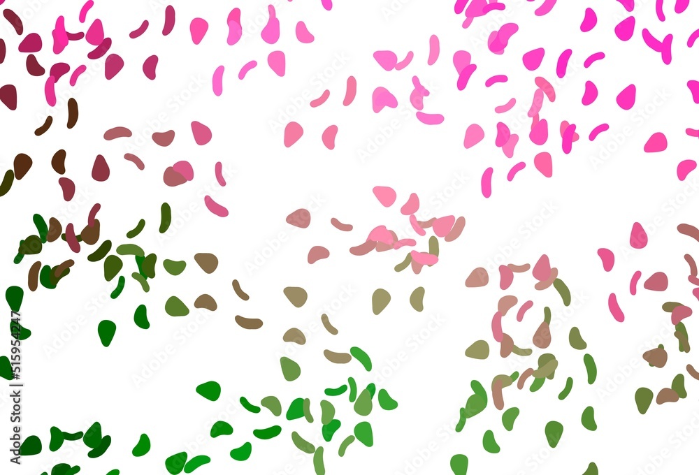 Light Pink, Green vector texture with random forms.