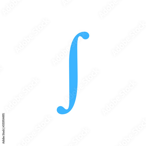 blue integral symbol mathematics vector illustration isolated on white background photo