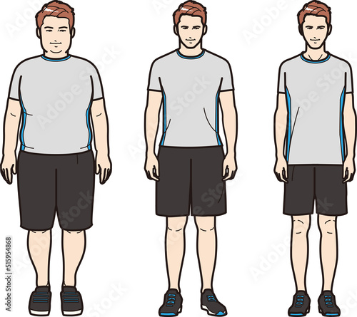 肥満・標準・痩せ　男性　セット