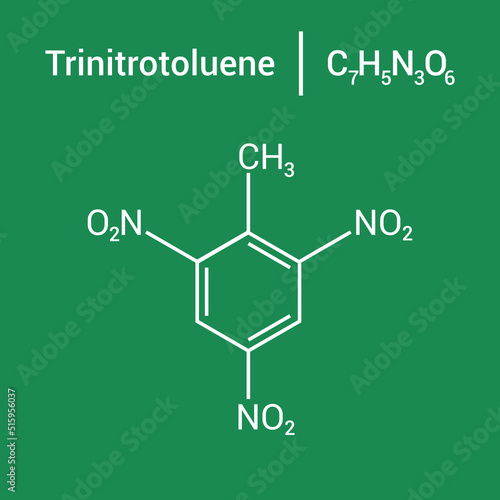 chemical structure of trinitrotoluene (TNT) (C7H5N3O6) photo