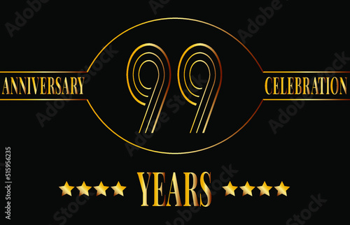 Template 99 years anniversary celebration. Banner for wedding anniversary, company and special dates.