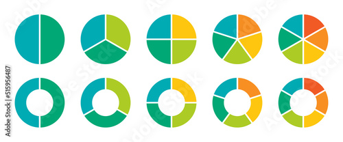Pie chart infographic vector set illustration.