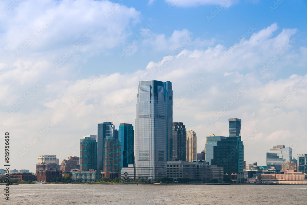 From the Hudson River, a panoramic view of Manhattan. USA. From the Hudson River, a panoramic view of Manhattan. USA.