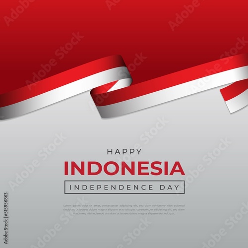 Fototapet Indonesia independence day banner design
