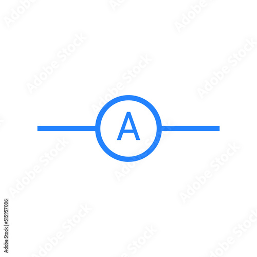 electronic symbol of ammeter vector illustration