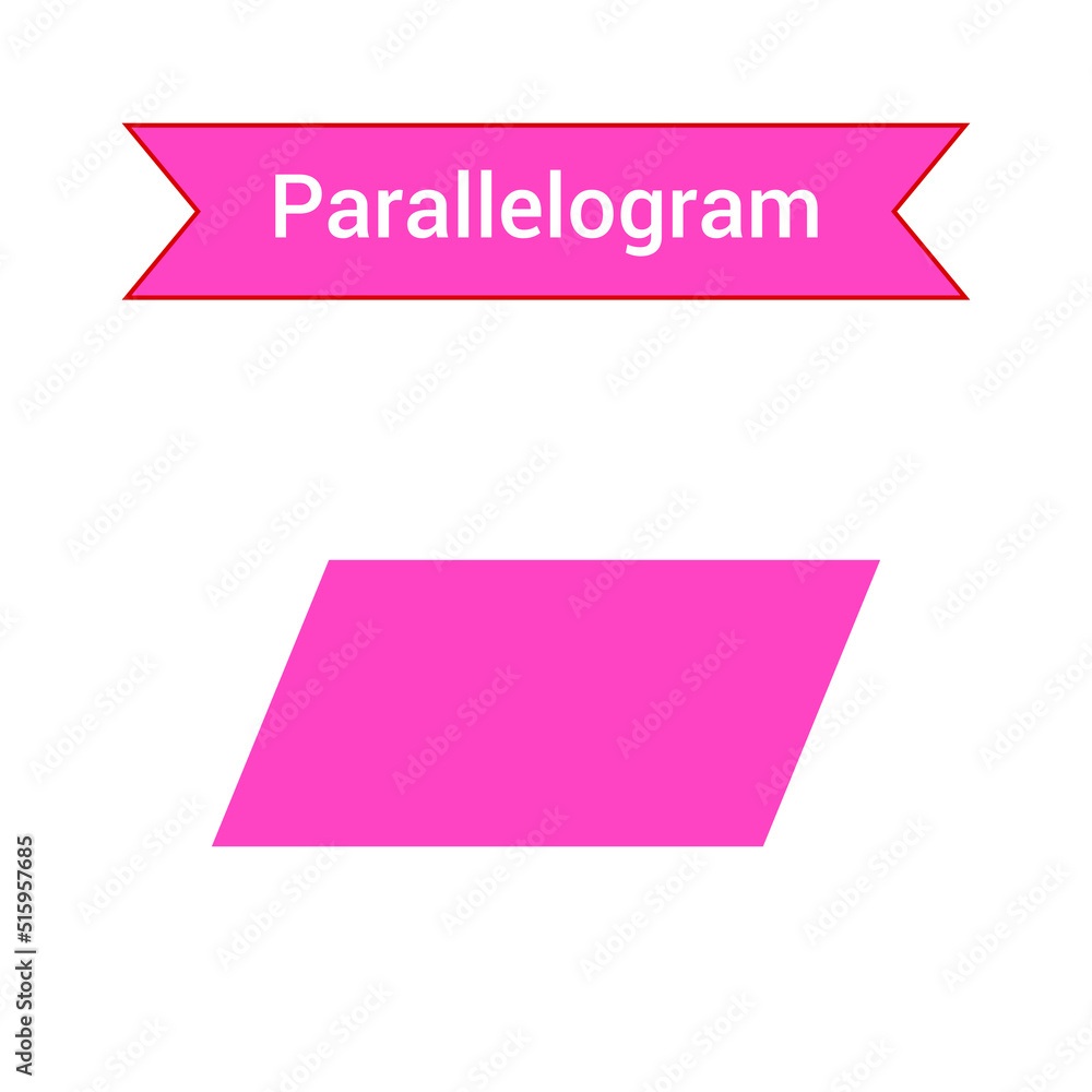 2D parallelogram shape in mathematics. red parallelogram shape drawing ...