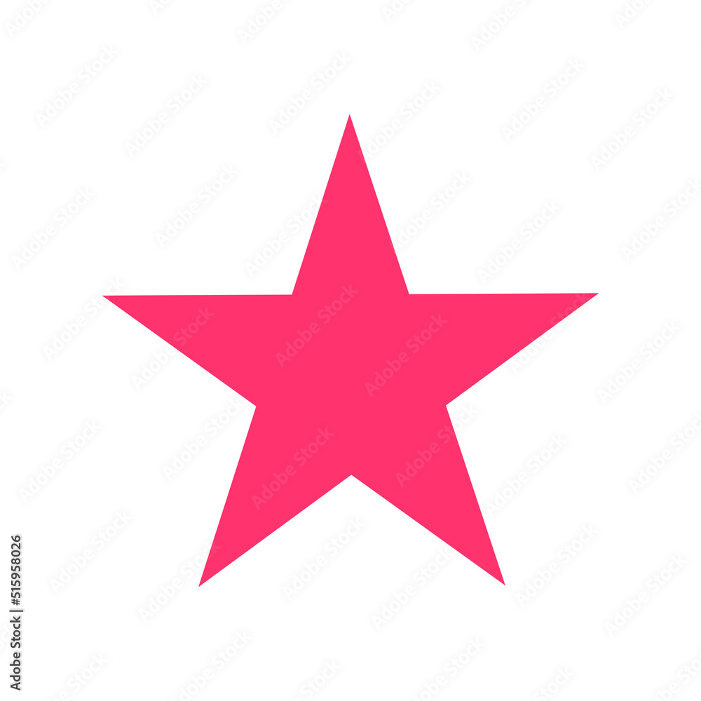 2D star shape in mathematics. Red star shape drawing for kids isolated on white background 2D star shape in mathematics. Red star shape drawing for kids isolated on white background