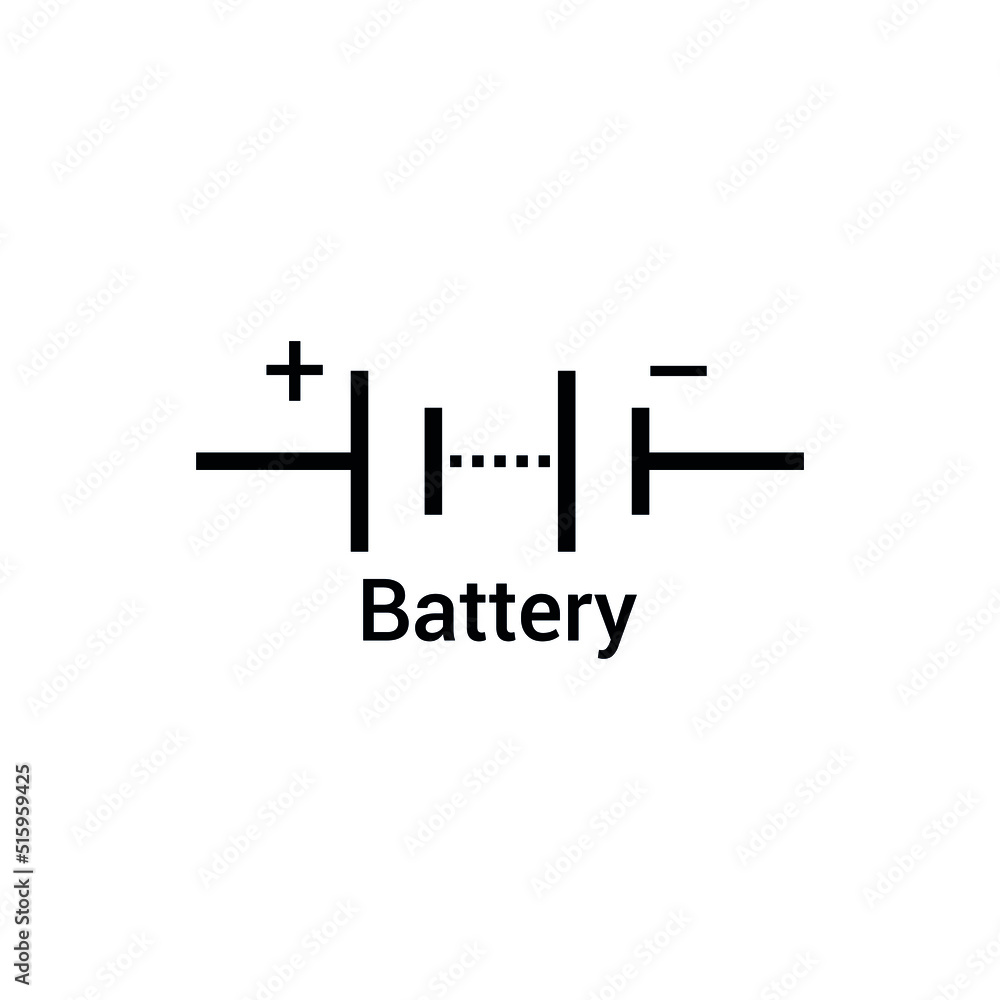 electronic symbol of battery vector illustration