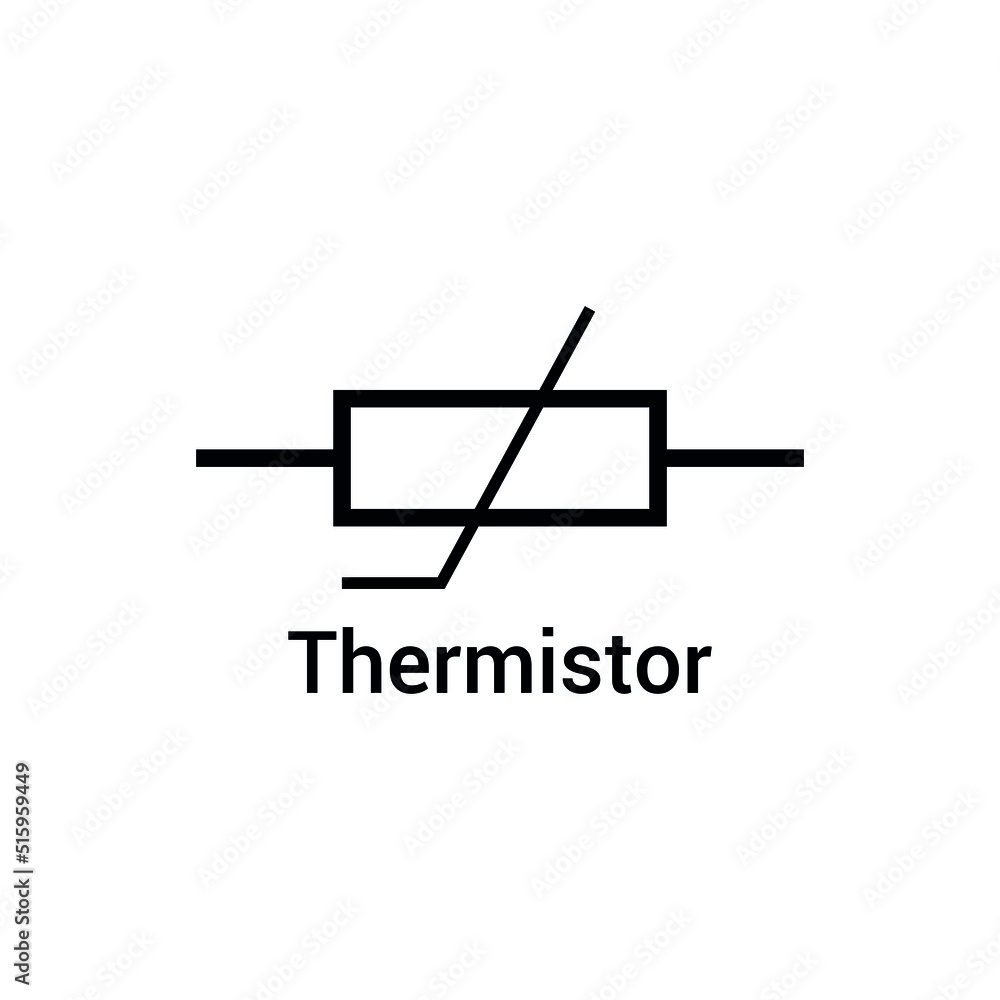 electronic symbol of thermistor vector illustration Stock Vector