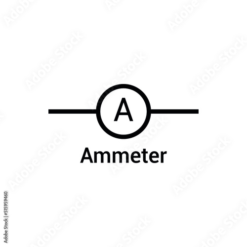 electronic symbol of ammeter vector illustration