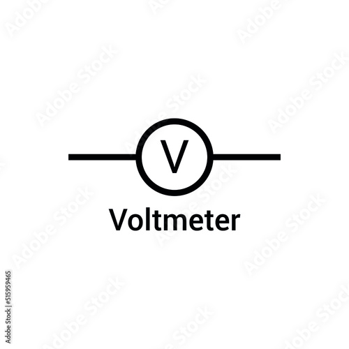 electronic symbol of voltmeter vector illustration