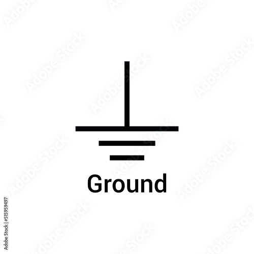 electronic symbol of ground vector illustration