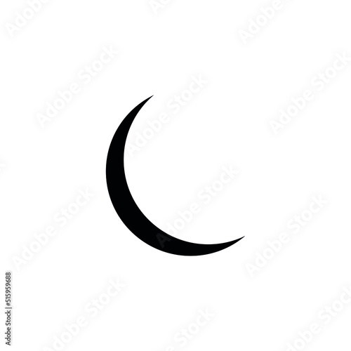 black crescent moon icon vector illustration