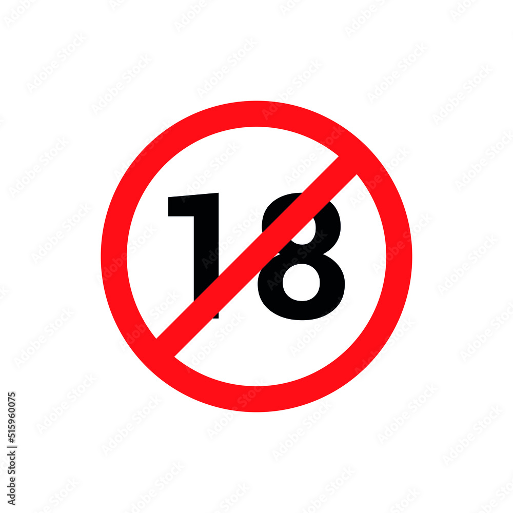 18 Eighteen plus round sign vector illustration isolated on white background 18 Eighteen plus round sign vector illustration isolated on white background
