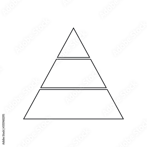 pyramid chart graph infographics diagram icon vector on white background