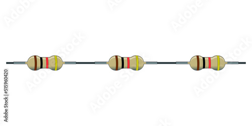 three carbon film resistor in series