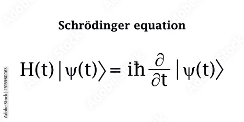 Schrödinger equation formula. Quantum mechanics photo