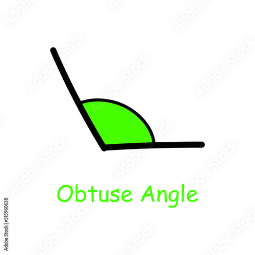 Hand drawn of obtuse angle in mathematics