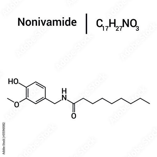 chemical structure of Nonivamide (C17H27NO3)