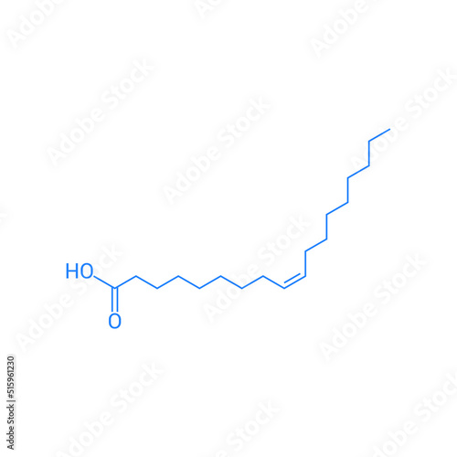 chemical structure of Oleic acid (C18H34O2)