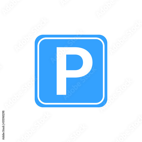 blue parking sign. traffic sign vector illustration on white background