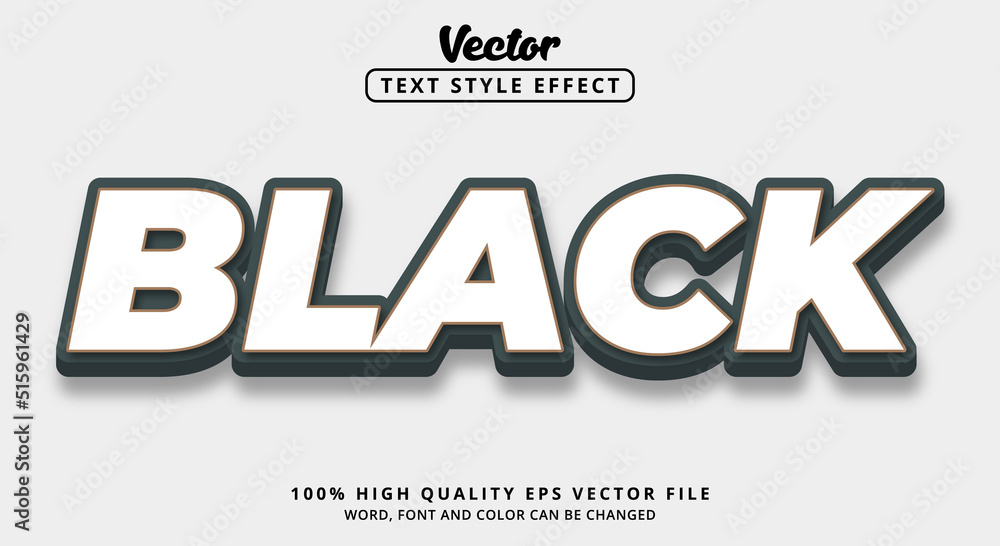 Obraz premium Editable text effect, Black text with modern style