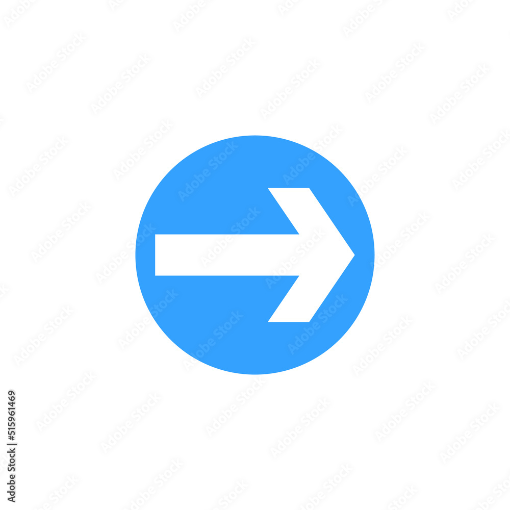 blue turn right sign. Traffic sign vector illustration blue turn right sign. Traffic sign vector illustration