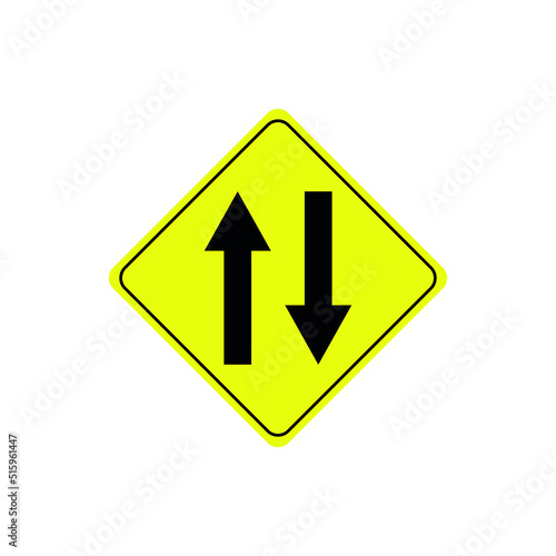 two way traffic ahead sign. traffic sign vector illustration Free Download two way traffic ahead sign. traffic sign vector illustration - GFXLoad