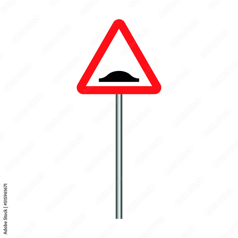 speed hump ahead sign vector with pole. traffic sign vector illustration speed hump ahead sign vector with pole. traffic sign vector illustration