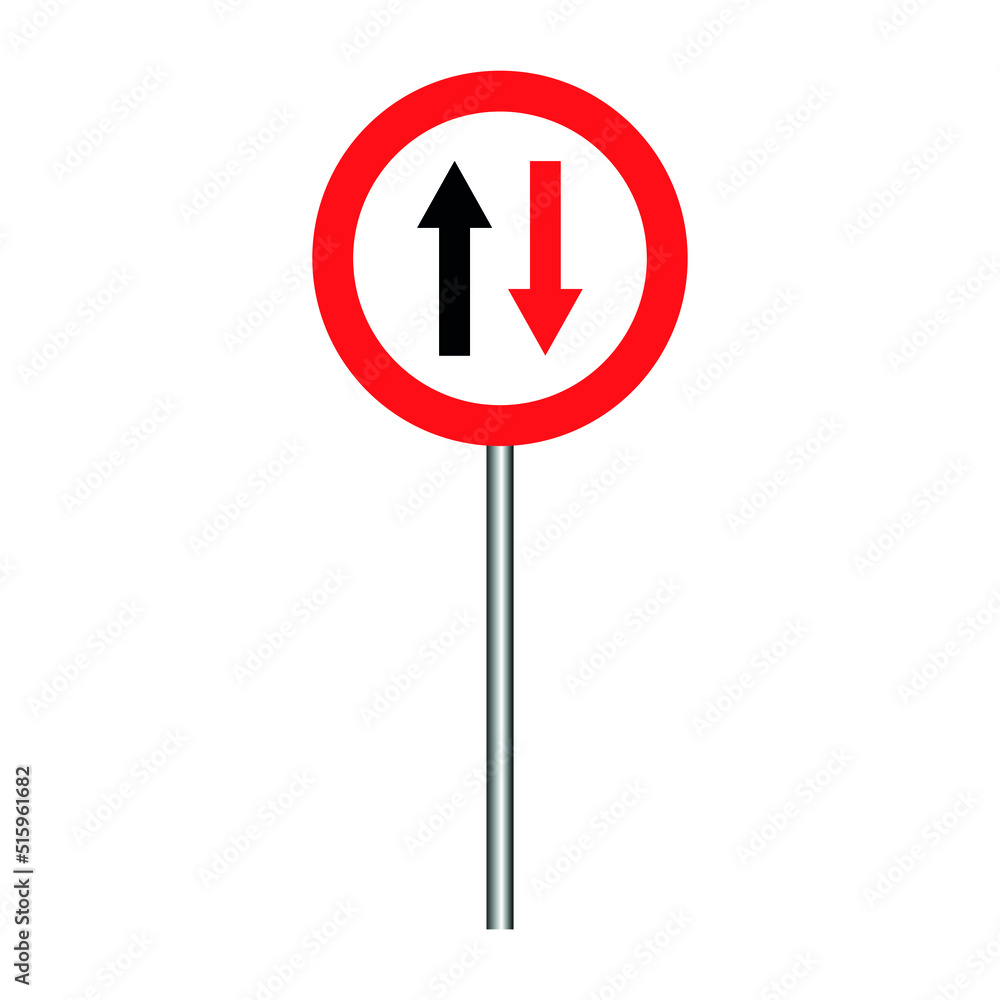 give way to oncoming traffic sign. traffic sign vector illustration give way to oncoming traffic sign. traffic sign vector illustration