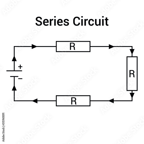 series electrical circuits diagram vector photo