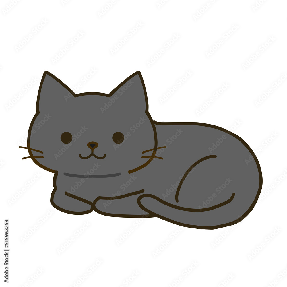 くつろぐシンプルな黒猫 くつろぐシンプルな黒猫