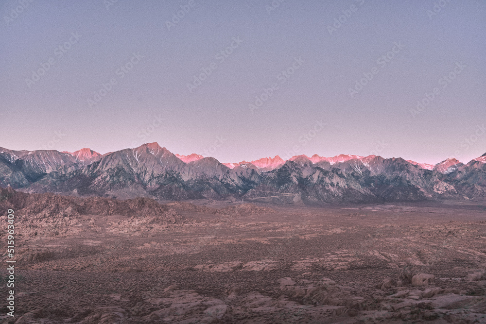 Sunrise on the Sierra Mountains
