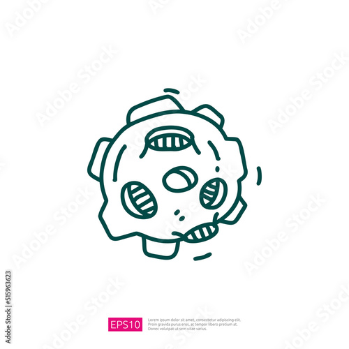 asteroid meteor vector doodle icon