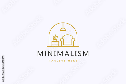 Logo Minimalism Design Interior Business. Minimalist Home Furniture.